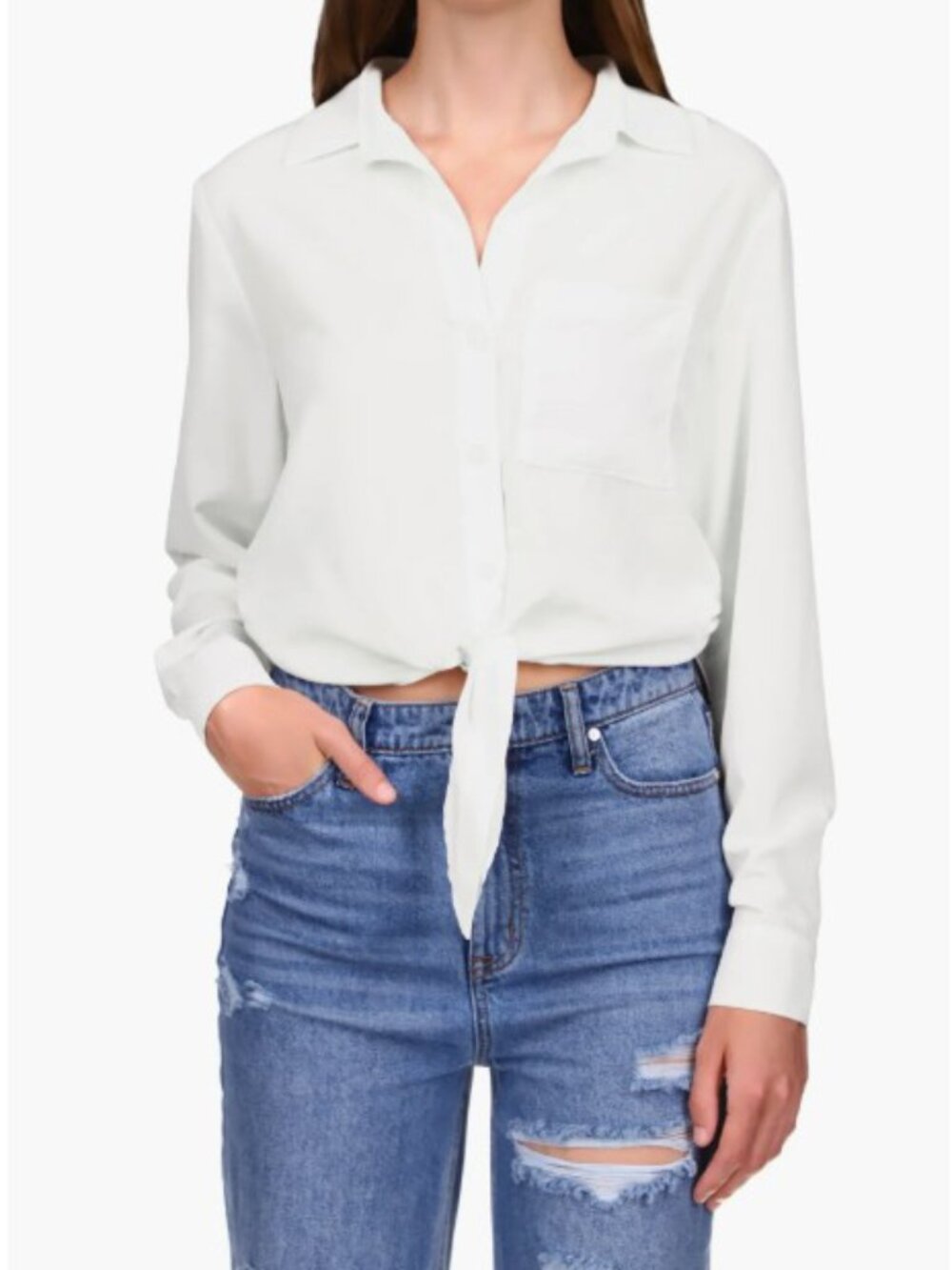 NWT Sanctuary Girlfriend Tie Shirt White Size Medium